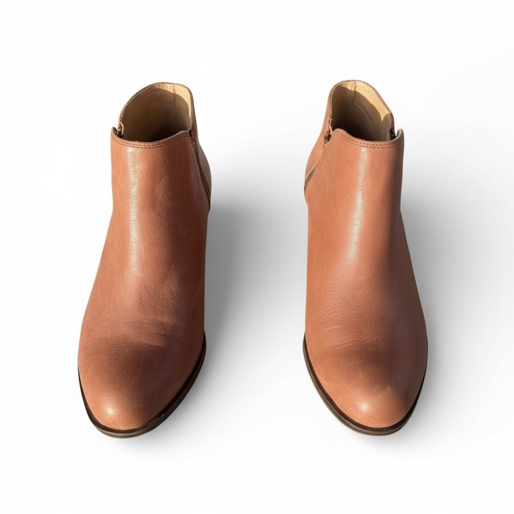 Lucky Brand Brown Leather Ankle Booties – Side Zip (Burklee) Size 7.5M